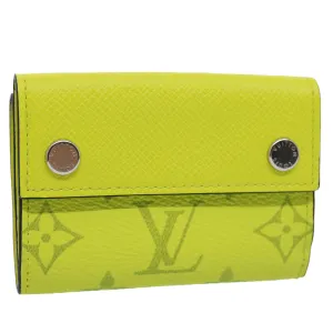 Trendy Inspired Louis Vuitton Taigalama Discovery Compact Wallet Jaune M67629 Lv Auth Ac2214