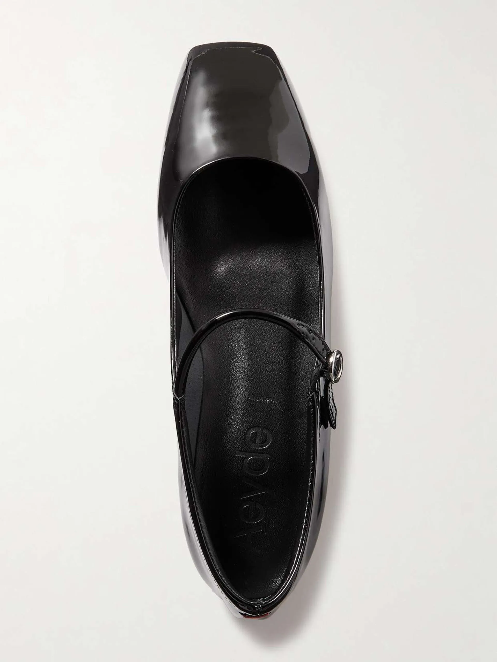 Uma patent-leather Mary Jane ballet flats