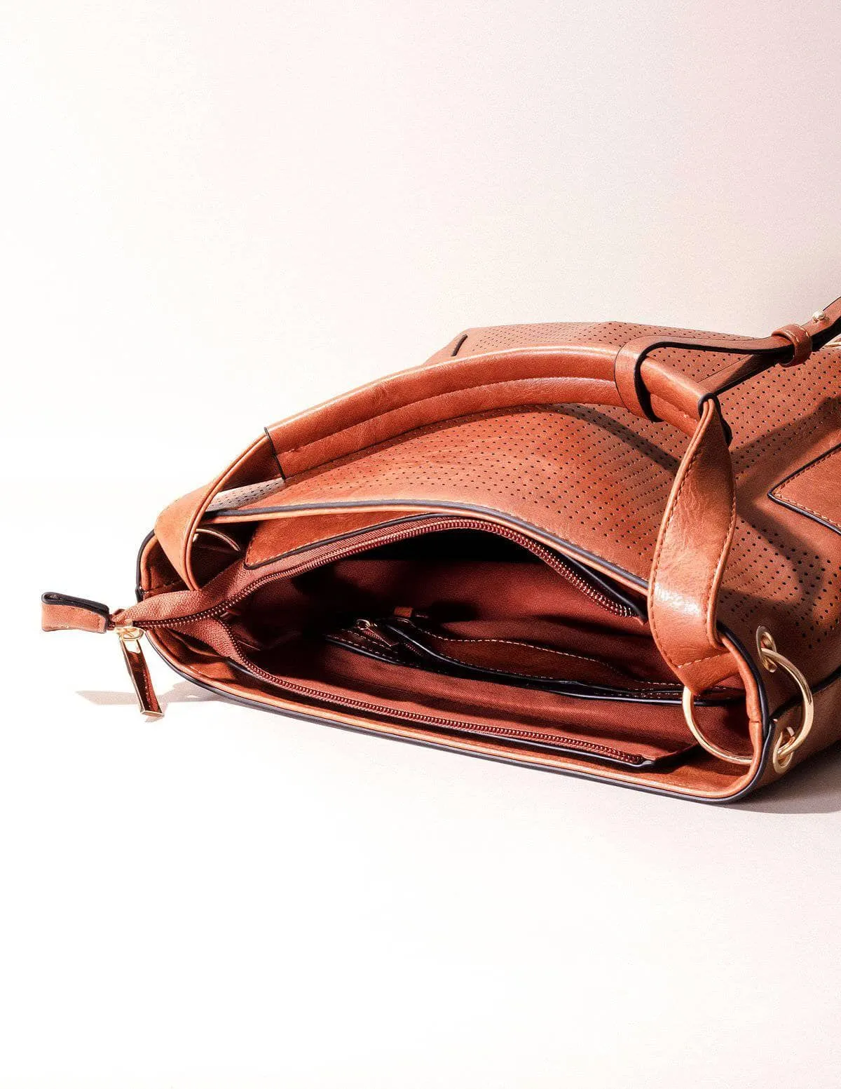 Vegan Leather 3-in-1 Metro Tote - Brown