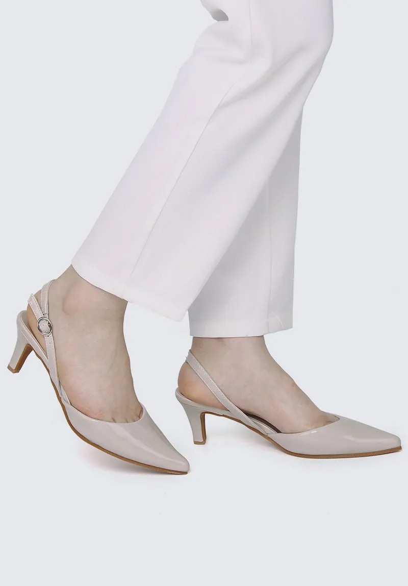 Vicky Comfy Heels In Beige